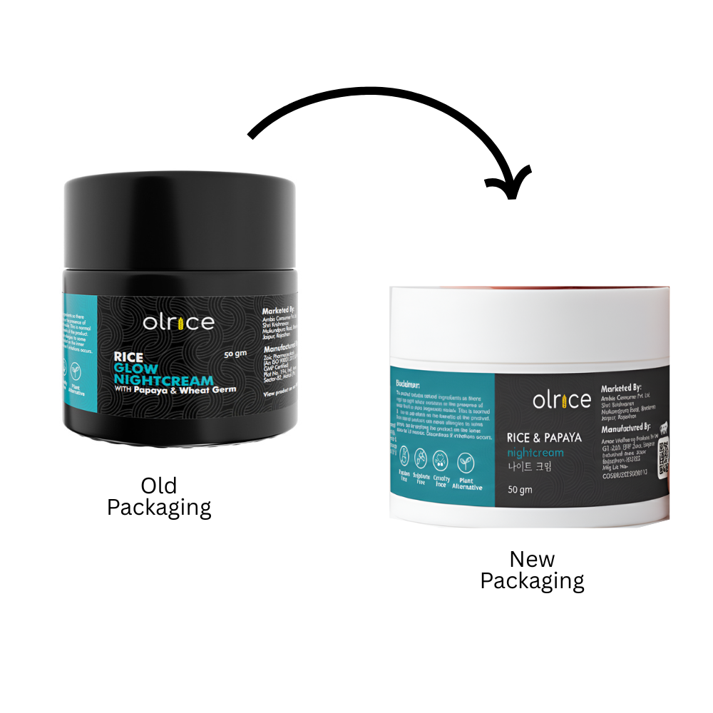RICE GLOW NIGHT CREAM -With Papaya & Wheat Germ - OLRICE SKINCARE