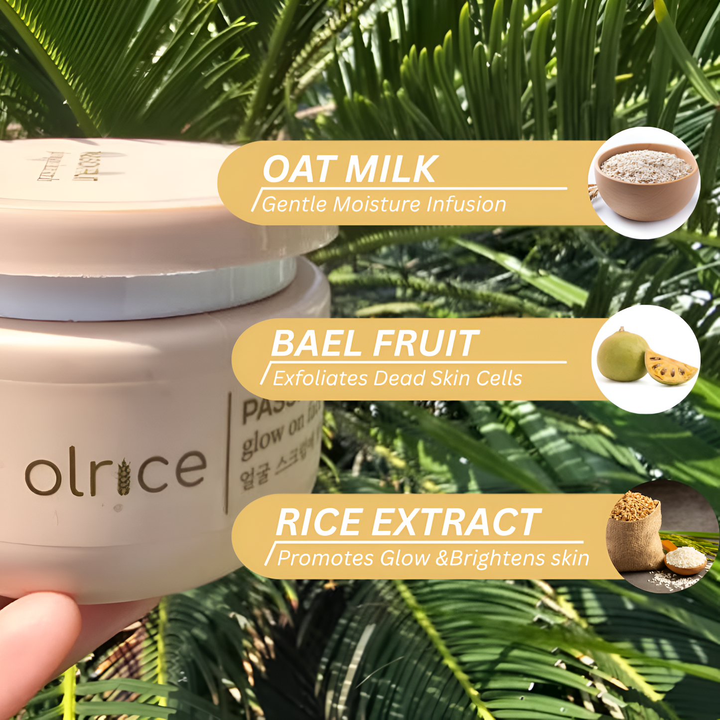 OLRICE Passion Fruit Glow on Face Scrub - with Bael & Oat milk | Exfoliates & Removes Dead Skin