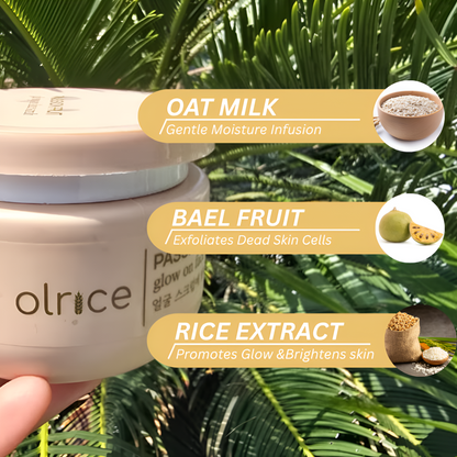 OLRICE Passion Fruit Glow on Face Scrub - with Bael & Oat milk | Exfoliates & Removes Dead Skin
