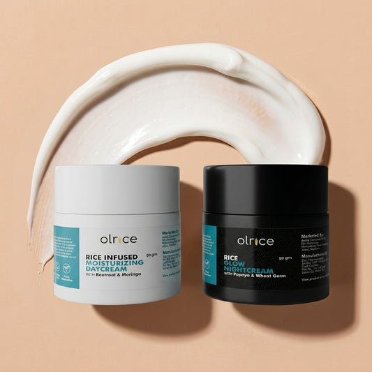 NOURISHING RICE CREAM SET - Rice Infused Moisturizing Day Cream + Rice Glow Night Cream