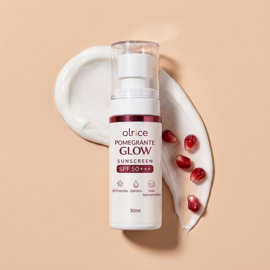 OLRICE Pomegranate Glow Sunscreen SPF 50 - UV Protection, Hydration & Hyperpigmentation Fading 50ml