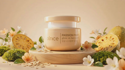 OLRICE Passion Fruit Face Scrub with Bael & Oat Milk - Exfoliates & Removes Dead Skin