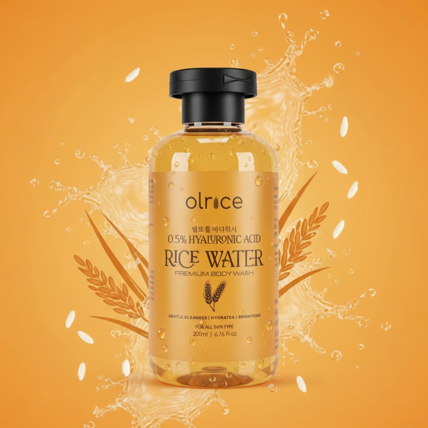 OLRICE 0.5% Hyaluronic Acid Rice Water Premium Body Wash